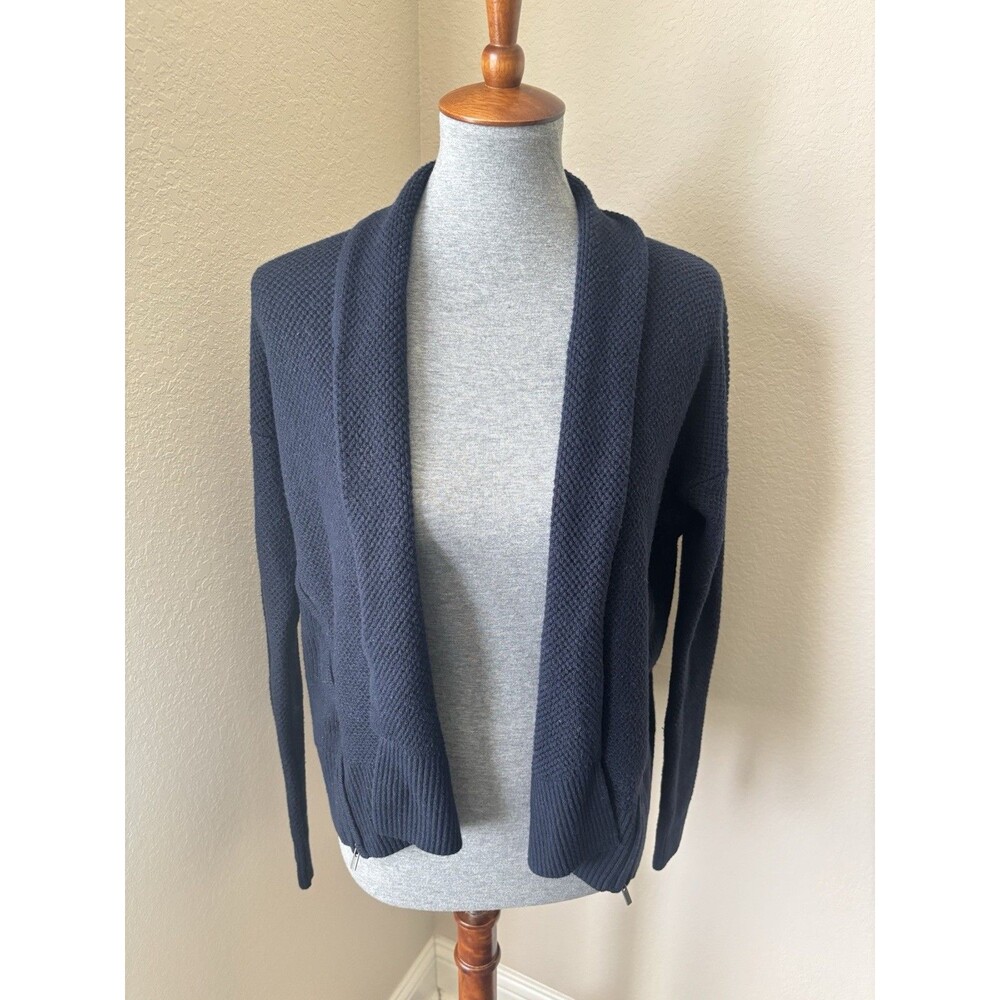 Banana Republic Women's Size XS Navy Blue Zipper Detail Cardigan Sweater